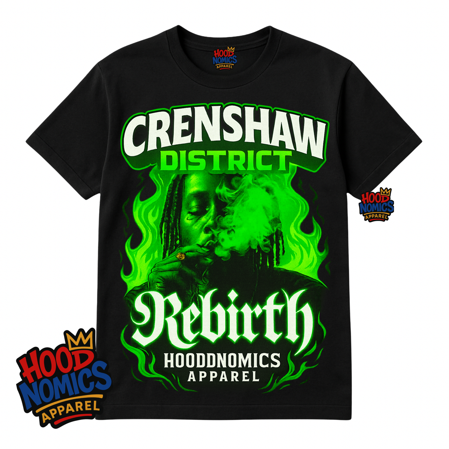 Crenshaw District: Rebirth Tee Limited Drop-Hoodnomics Apparel