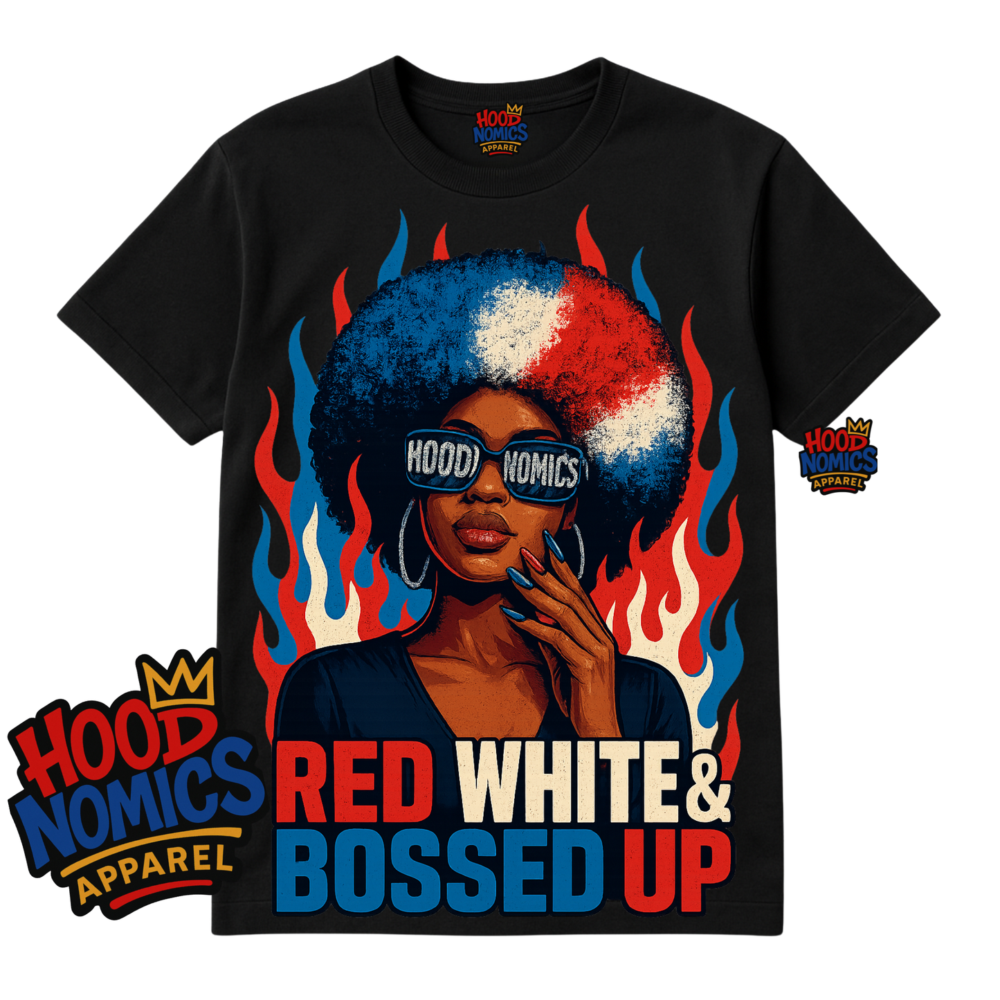 Red, White & Bossed Up — Afro Heat Edition | Hoodnomics Apparel™