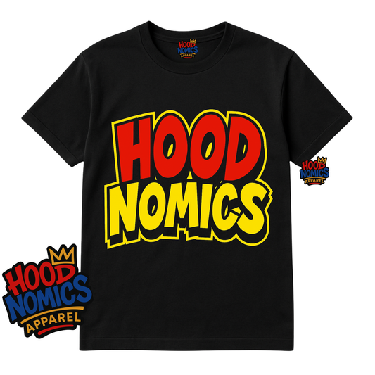 Hoodnomics Classic Logo Tee — Red & Yellow Edition | Hoodnomics Apparel™