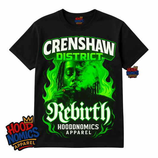 Crenshaw District: Rebirth Tee Limited Drop-Hoodnomics Apparel